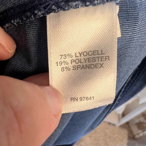 PureJill Women's Size L Blue T Shirt Dress, tunic with size pockets #2989 - Picture 5 of 8